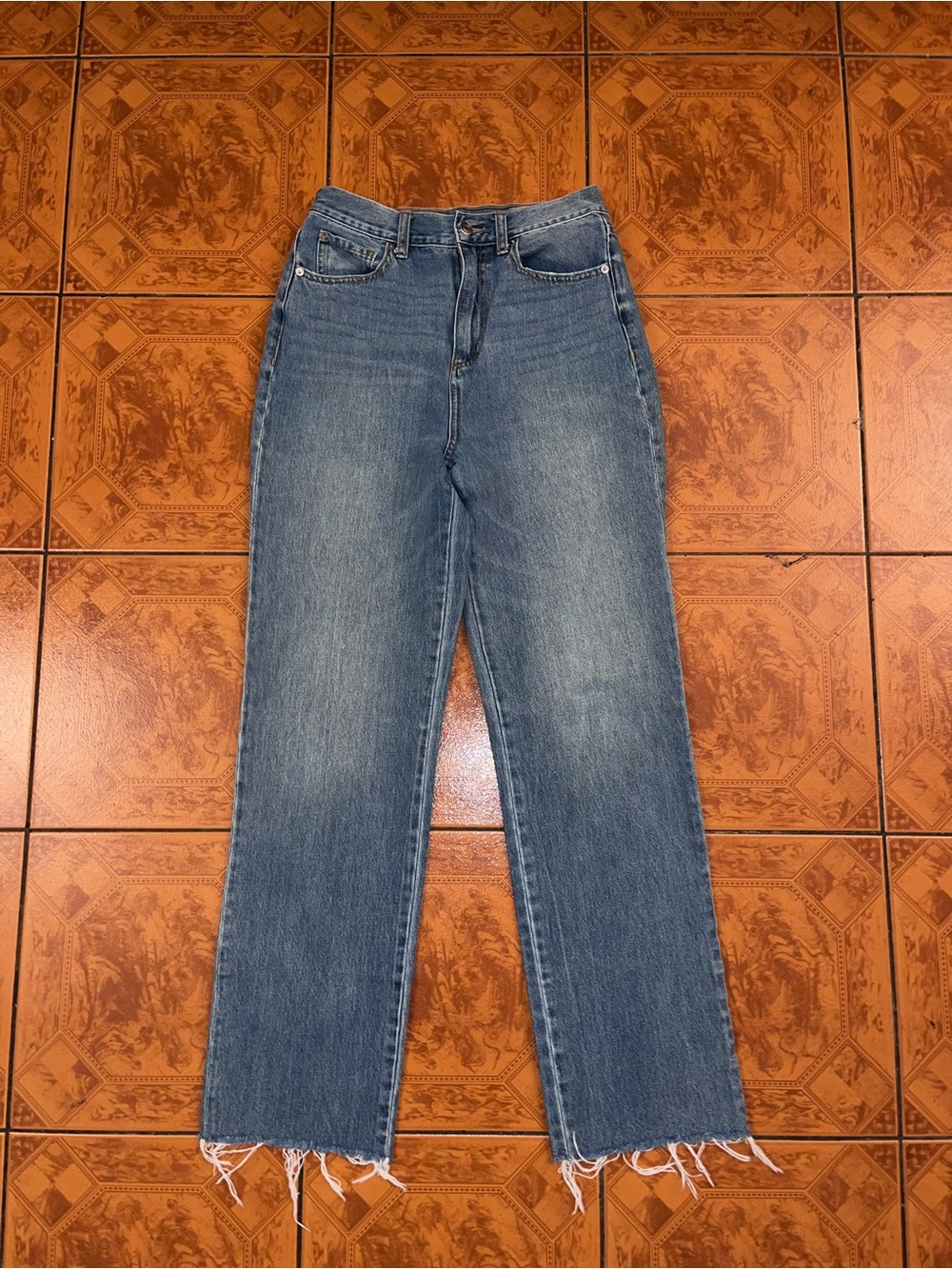 Fashion Nova Women's Straight Leg Jeans - Medium Blue